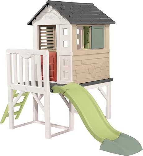 Smoby Life Casa de la Playa con plataforma elevada y tobogán de 1,50 metros
