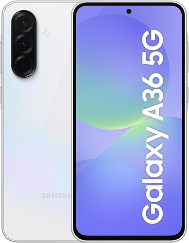 Samsung Galaxy A36 5G 256GB Teléfono Móvil, 8GB RAM, 50MP Cámara, Blanco, Garantía del Fabricante 3 Años + 1 Año Extra