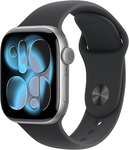 Apple Watch Series 11 GPS de 42 mm con caja de aluminio gris espacial y correa deportiva negra