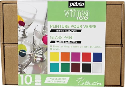Pébéo Vitrea 160 Caja Colección Set de Pintura para Vidrio