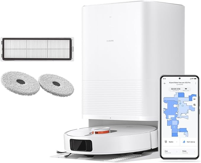 Xiaomi Robot Vacuum X20 Pro con navegación láser y succión de 7000 Pa para limpieza profunda