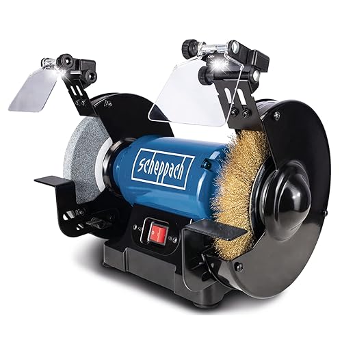 Scheppach SM200LB amoladora de banco con motor de inducción de 500W e iluminación LED