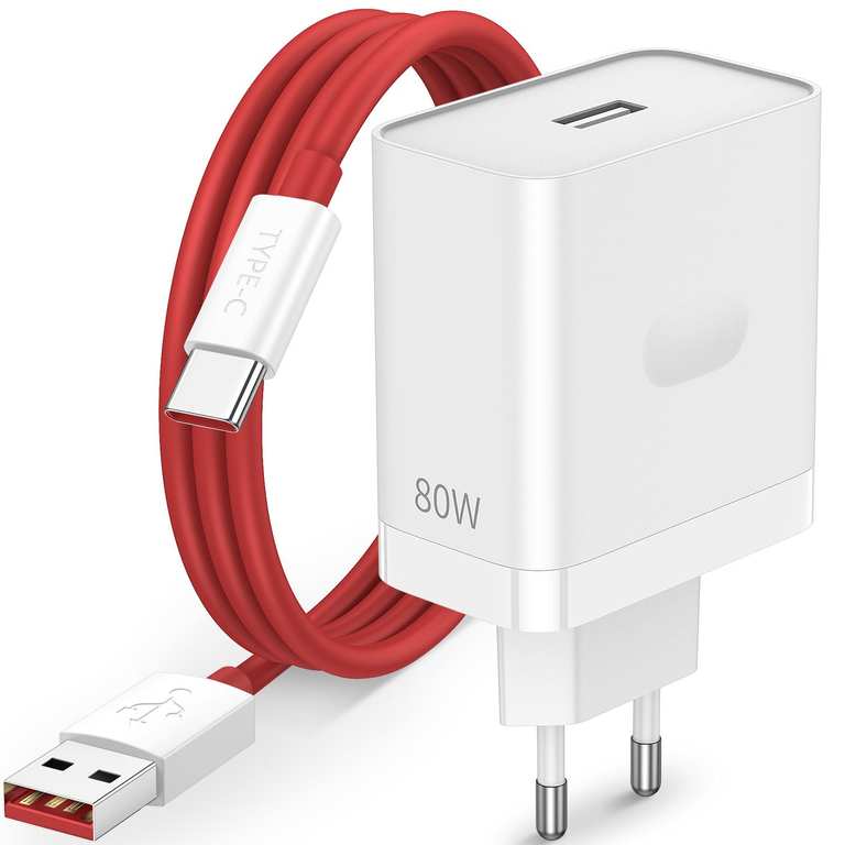 Cargador 80W SUPERVOOC con Cable USB C 1m para OnePlus - Carga ultra rápida y segura