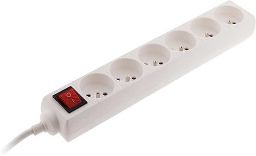 Zenitech Bloque 6 tomas 16A 2P+T con interruptor y seguridad infantil