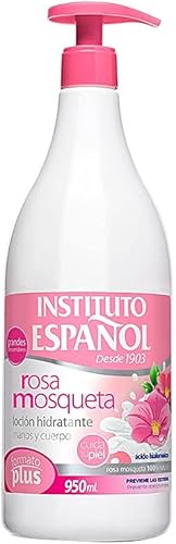 Loción hidratante de rosa mosqueta Instituto Español con dosificador de 950 ml