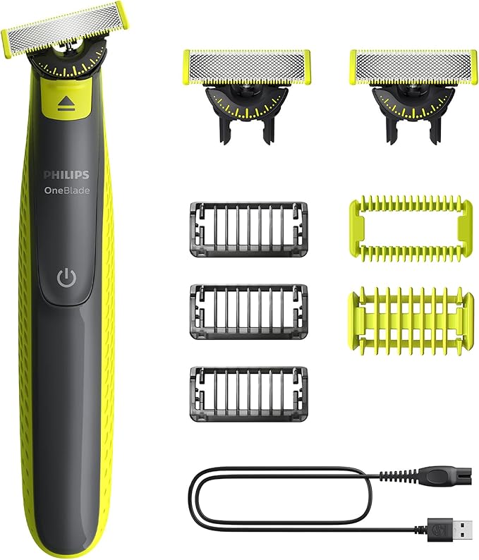 Philips OneBlade 360 barbero y recortadora eléctrica facial y corporal con 3 cuchillas y peines ajustables