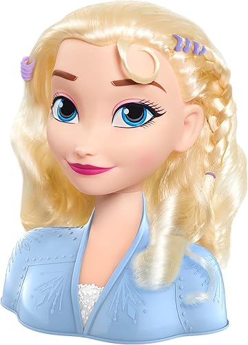 Cabeza para peinados Disney’s Frozen 2 Elsa Styling Head con 17 accesorios de Just Play