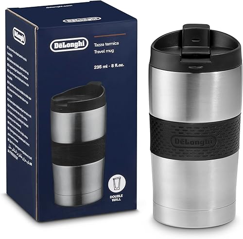 De'Longhi Termo de Acero Inoxidable DLSC074 con aislamiento de doble pared y 235 ml