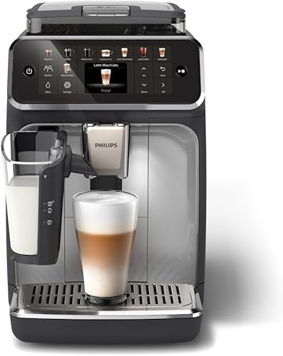 Philips Series 5500 LatteGo EP5546/70: 20 cafés calientes y helados, molinillo cerámico y sistema LatteGo