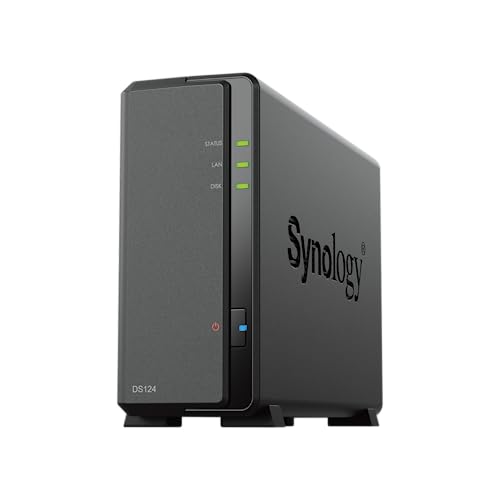 Synology DS124 negro: almacenamiento en red eficiente para hogar y pequeña oficina
