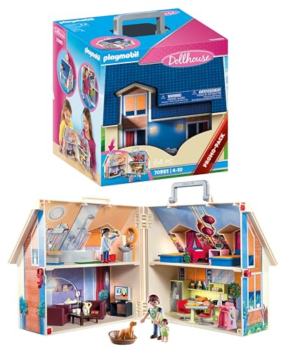 Playmobil Dollhouse casa muñecas maletín con mango plegable modelo 70985