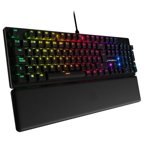 NEWSKILL Serike V2 teclado mecánico full layout RGB, switches hot-swap, estructura metálica y reposamuñecas magnético, negro