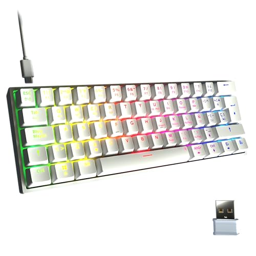 NEWSKILL Serike V2 TKL teclado mecánico tenkeyless RGB con hot-swap, aluminio y layout español blanco
