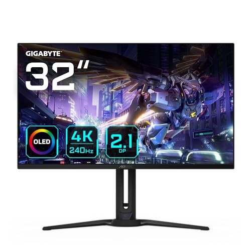 Gigabyte AORUS FO32U2P: monitor gaming OLED 4K 240Hz con DisplayPort 2.1