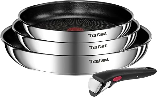 Tefal Ingenio Emotion juego de 3 sartenes 22/24/28 cm con mango extraíble y antiadherente de titanio