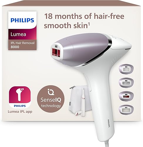 Philips Lumea Serie 8000, depilación IPL con tecnología SenseIQ y 4 accesorios