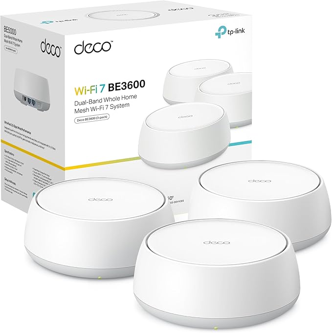 tp-link deco be3600 mesh wifi 7 tribanda hasta 6.6 gbps con cobertura para toda la casa