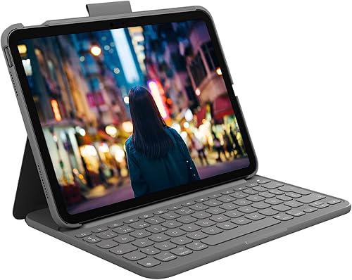Logitech Slim Folio funda con teclado para iPad 10.ª generación y A16 QWERTY español gris