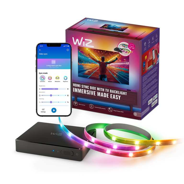 WiZ HDMI Sync Box con retroiluminación de TV: sincroniza la luz con tus películas y juegos en tiempo real