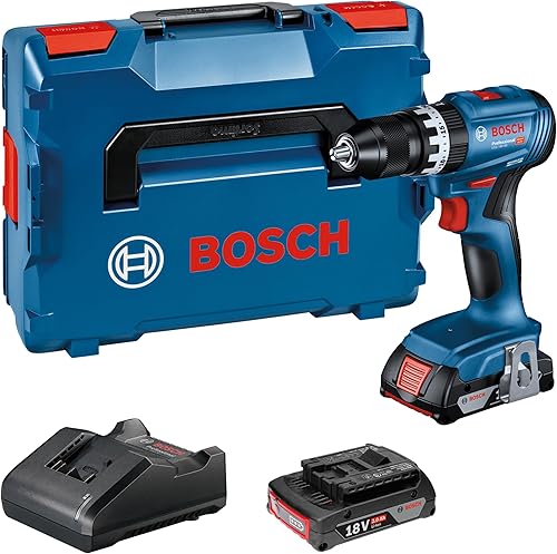Bosch Professional GSB 18V-45 taladro con percusión 1900 rpm con 2 baterías 2.0 Ah y L-BOXX