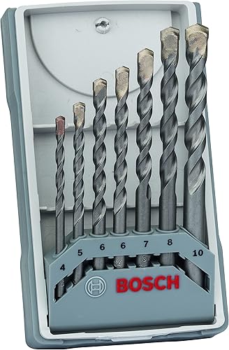 Bosch Professional 2 607 017 082 - Juego de 7 brocas para hormigón CYL-3 Ø 4/5/6/6/7/8/10 mm