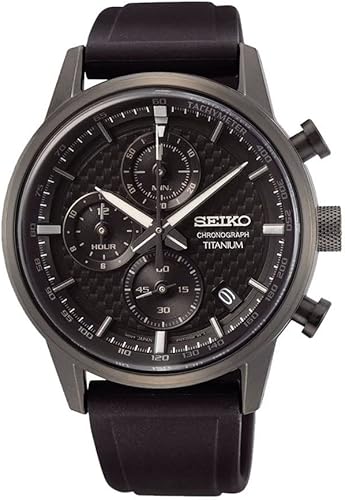 seiko reloj de cuarzo para hombre gris-negro con cronógrafo al mejor precio