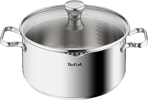 Cacerola Tefal Duetto de 24 cm en acero inoxidable con garantía de 10 años