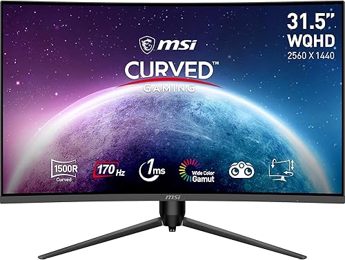 MSI G32CQ5P monitor curvo gaming 170Hz WQHD 31.5 pulgadas