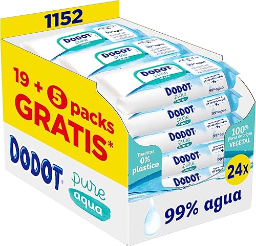 Dodot toallitas Pure Aqua para bebé, 1152 unidades con 99% agua purificada