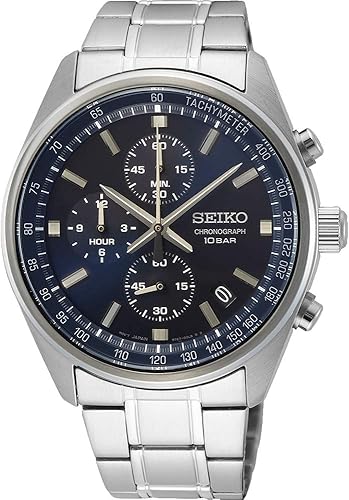 Seiko Chronograph SSB377P1 reloj de cuarzo con correa de acero inoxidable
