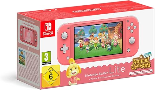 Nintendo Switch Lite Coral + Animal Crossing New Horizons