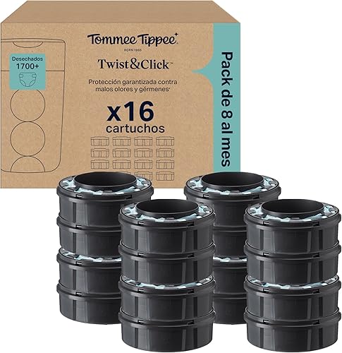 Tommee Tippee Twist & Click pack de 16 cartuchos de recambio de 10,5 m