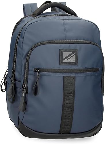 Pepe Jeans Hoxton mochila para portátil doble compartimento azul 30x42x14,5 cm