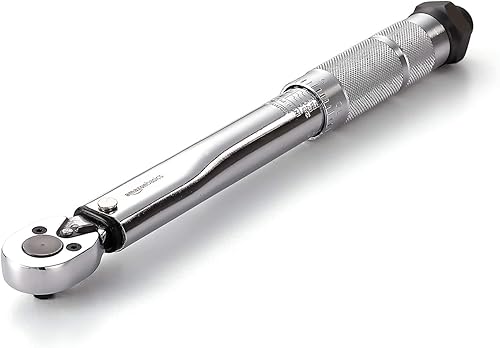 Amazon Basics llave de trinquete dinamométrica de 1/4 pulgadas, precisión 3.95-22.5 Nm