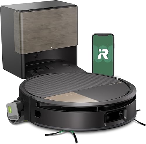 iRobot Roomba Max 705 Combo con Base AutoWash multifunción y Agua Caliente, Rodillo de fregado PowerSpin Extensible, Cubierta Protectora, cepillos Dobles, fregado y Secado con Calor, LiDAR 3D con IA