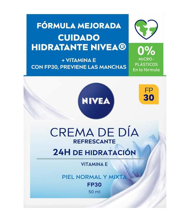 NIVEA crema de día refrescante hidratante con SPF 30 para piel normal y mixta