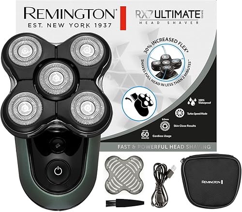 Afeitadora Remington RX7 Ultimate Series con 5 cabezales flexibles y 60 minutos de autonomía
