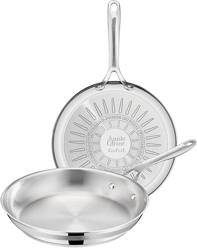 Tefal Jamie Oliver set de 2 sartenes 24/28 cm Thermo-Fusion acero inoxidable
