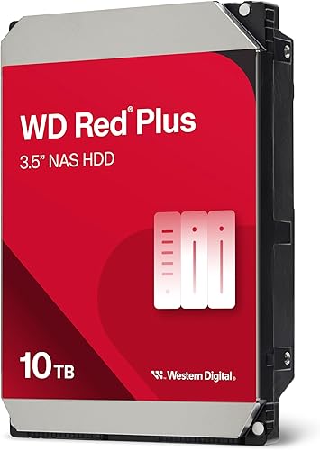 WD Red Plus 10TB NAS disco duro interno 3,5" 7200 RPM SATA 6Gb/s CMR 512MB caché